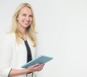 Dr. Verville Holding Tablet in Hand | RNVPodiatry Dr. Verville Holding Tablet in Hand